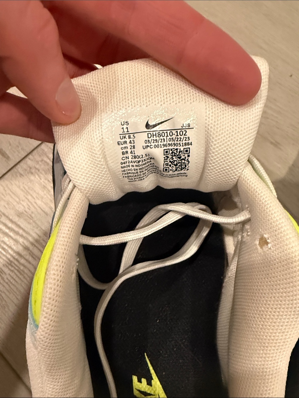 Nike Air Max Sneakers - White, Neon Yellow & Light Blue - Picture 6 of 6